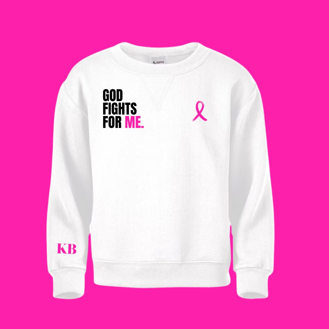 God Fights For Me Sweatshirt - PINK